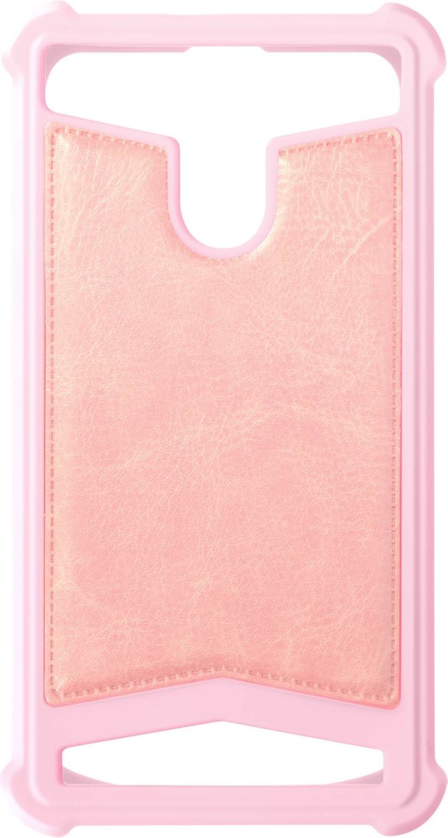 Avizar Hoes Schokbestendig universeel lederen hoesje voor 5,3 smartphone, Roze
