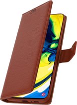 Cover Geschikt voor Samsung Galaxy A80 Flip Wallet Stand Video bruine