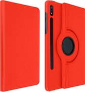Geschikt voor Samsung Tab S7 Plus 12.4 Flip Cover 360° Roterende Standaard rood
