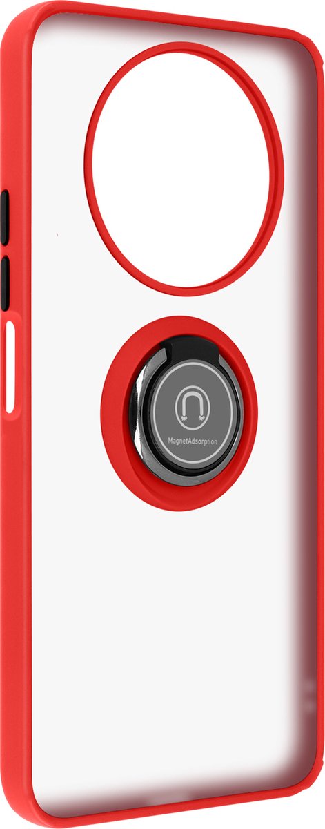 Geschikt voor Honor Magic 4 Lite Bi-materiaal Case Ring Video-Ondersteuning rood