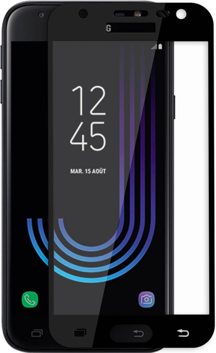 Avizar getemperd glas beschermende folie Geschikt voor Samsung Galaxy J3 2017 0, Zwart