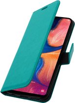 Geschikt voor Samsung Galaxy A20e Wallet Case Kaarthouder turquoise
