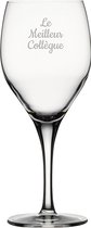 Witte wijnglas gegraveerd - 34cl - Le Meilleur Collègue