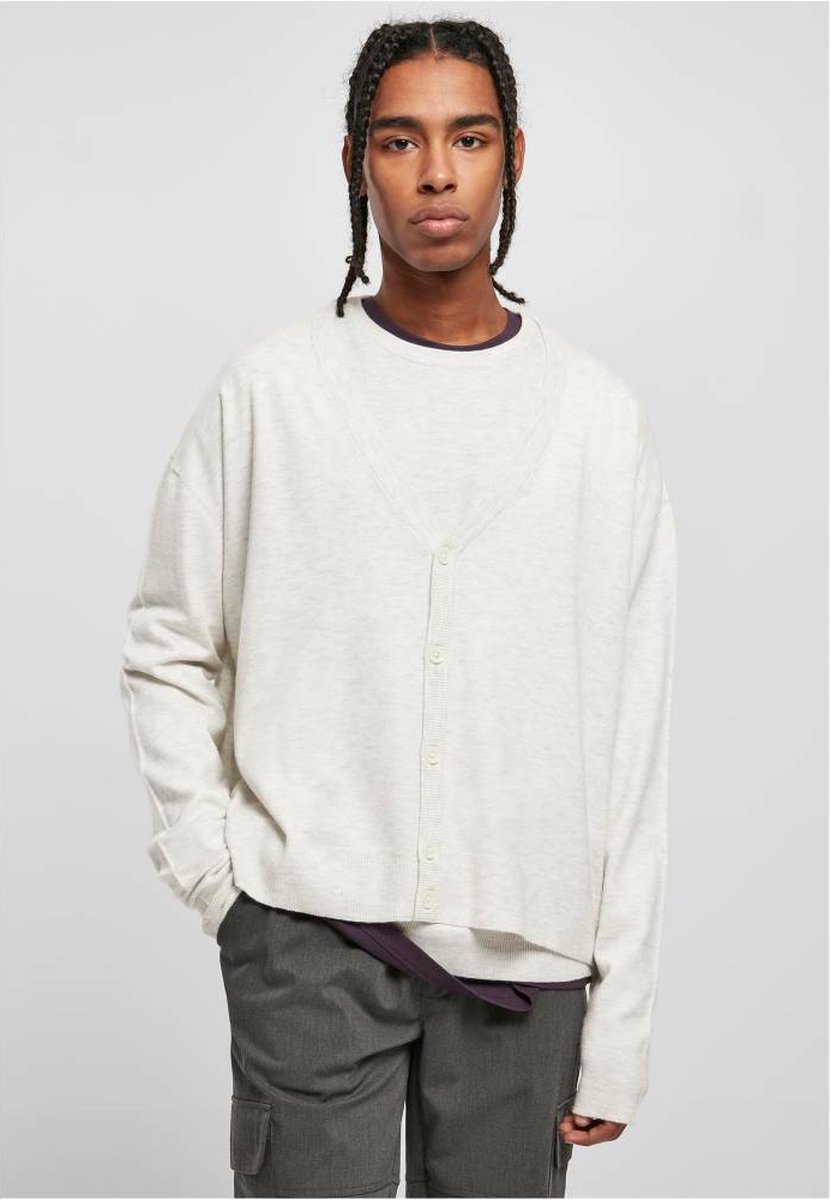 Urban Classics Eco Mix Boxy Lange cardigan S Grijs