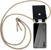 Cadorabo Hoesje voor Huawei P20 PRO / P20 PLUS in GLANZEND BRUIN - Silicone Mobiele telefoon ketting beschermhoes met gouden ringen, koordriem en afneembare etui