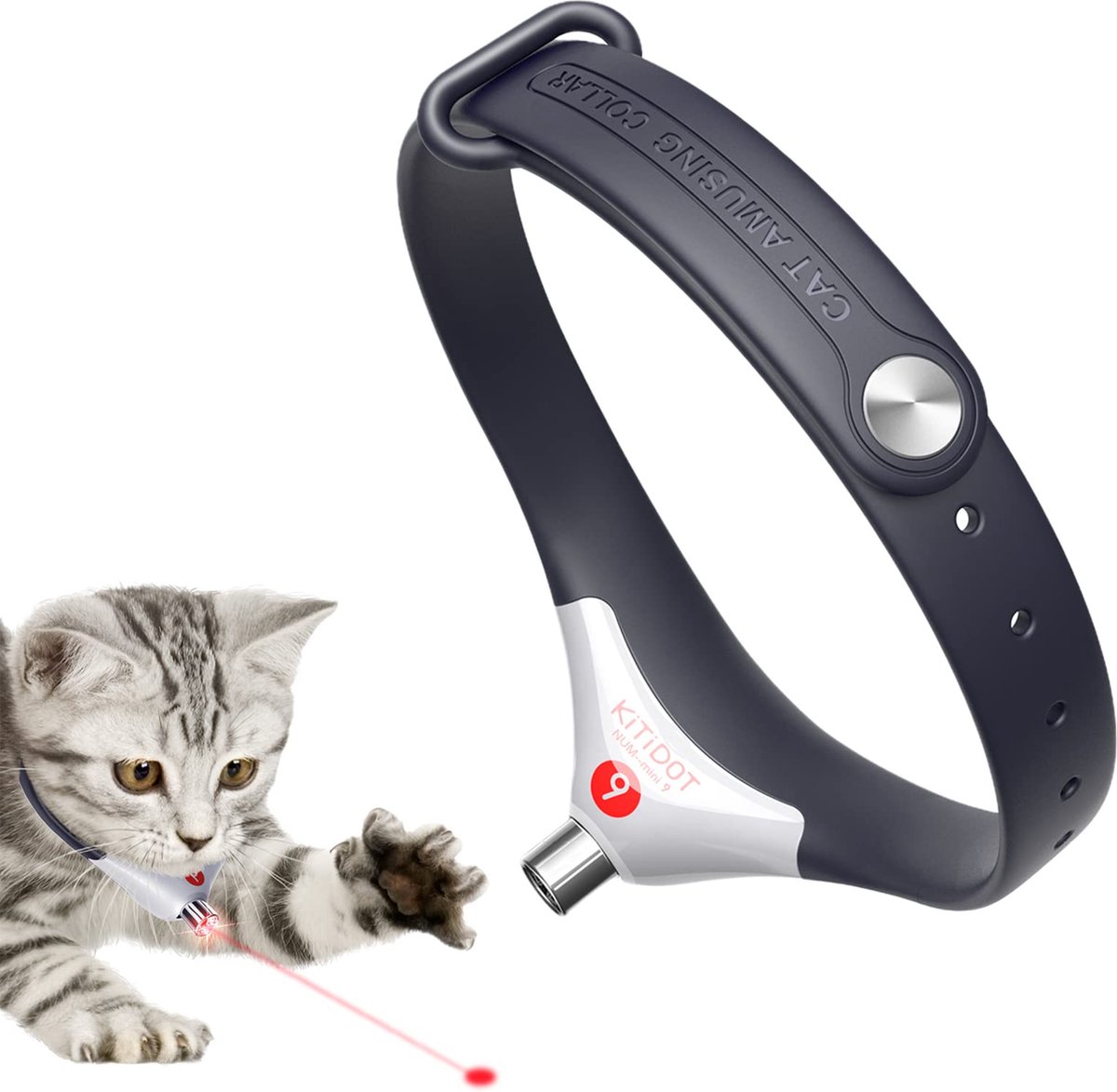 Cheerble [3 Straalmodi] Kitidot Interactief Laserspeelgoed Voor Binnenkatten Kittens|Verstelbare Elektrische Kattenhalsband|Smart Toy