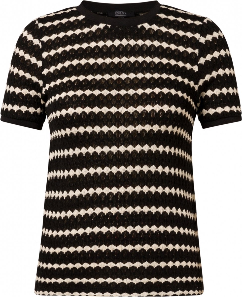 ES&SY Piet Top - Ecru/Black - maat 38