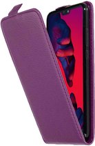 Cadorabo Hoesje geschikt voor Huawei P20 PRO / P20 PLUS in BORDEAUX PAARS - Beschermhoes in flip-design Case Cover van getextureerd imitatieleer