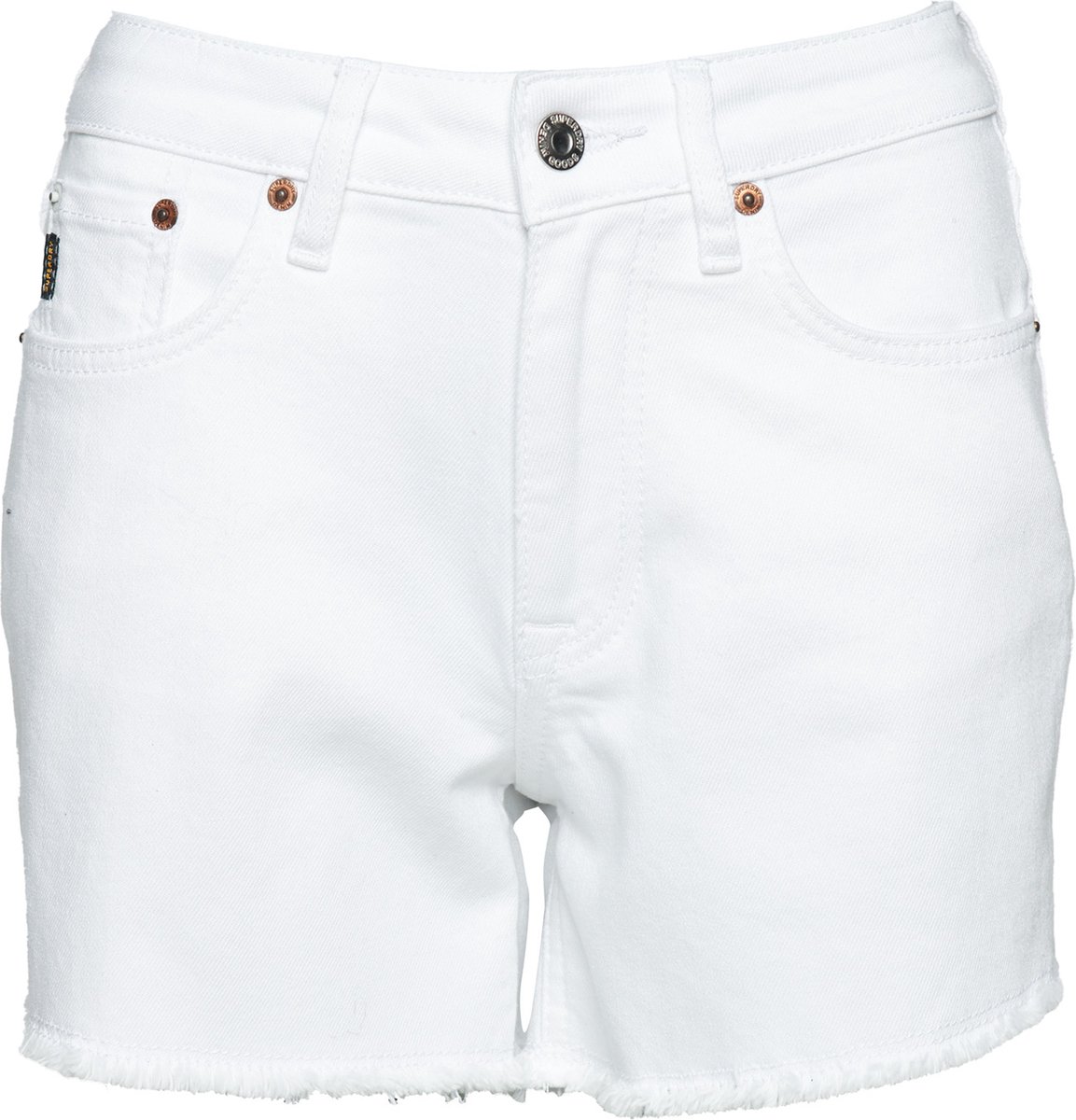 Superdry Vintage Mid Rise Slim Short Dames Broek Wit