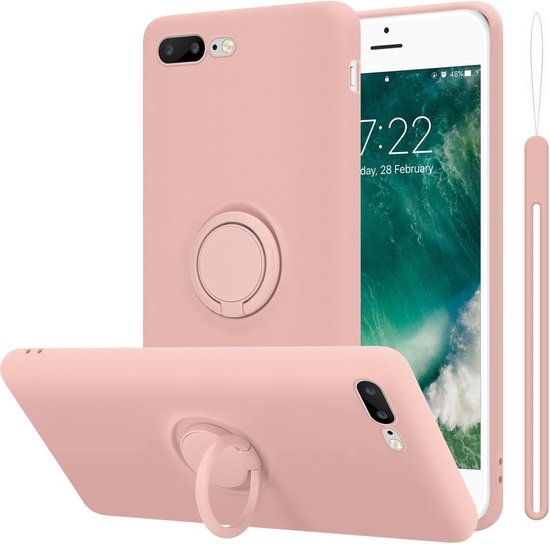 Coque Cadorabo pour Apple iPhone 7 PLUS / 7S PLUS / 8 PLUS en ROSE LIQUIDE - Housse de protection en silicone TPU flexible Case Cover avec anneau