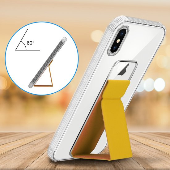 Coque Cadorabo pour Apple iPhone X / XS en JAUNE - Coque de protection en silicone TPU flexible Cover Case avec support et fonction support