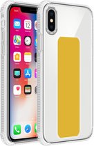 Cadorabo Hoesje geschikt voor Apple iPhone X / XS in GEEL - Beschermhoes gemaakt van flexibel TPU silicone Cover Case met houder en standfunctie