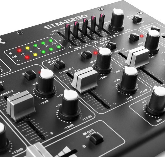DJ Mixer met 8 Kanalen - Vonyx STM2290 - Mengpaneel met MP3 Speler, Bluetooth en Sound Effects - 5 Band EQ - Vonyx