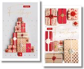 MGPcards - 50 Luxe dubbele Kerstkaarten - Foliedruk - Witte envelop - Kerst & Nieuwjaar