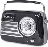 Madison Freesound-VR40B Draagbare retro radio met Bluetooth en USB