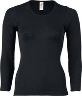 Engel Natur Dames Shirt Lange Mouw Zijde Merino Wol GOTS - wol zwart 42/44L