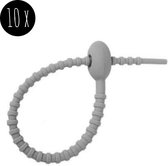 10x Tie Wraps / Tyraps / Kabelbinders / Kabel Organiser | hersluitbaar / herbruikbaar | grijs