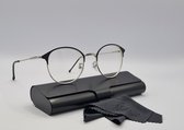 Min-bril -2,0 Unisex afstand metalen bril op sterkte in zwarte metalen compacte brillenkoker met dokje - zilver - bijziend bril - GEEN LEESBRIL - heren dames bril voor bijziendheid -2.0 - lunette pour ordinateur - 023 Aland optiek
