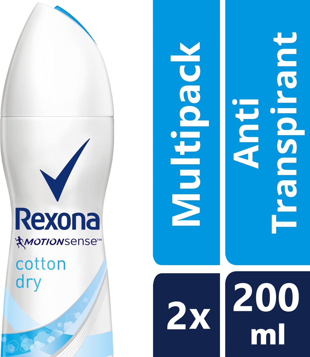 Goedkoopste Rexona Dry Cotton Deodorant - 2 x 50 ml - Voordeelverpakking