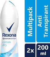 Rexona Dry Cotton Deodorant - 2 x 50 ml - Voordeelverpakking