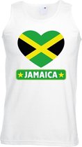 Jamaica hart vlag singlet shirt/ tanktop wit heren XL