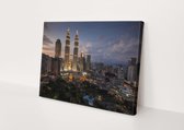 Kuala Lumpur | Maleisië | Steden | Canvasdoek | Wanddecoratie | 30CM x 20CM | Schilderij | Foto op canvas