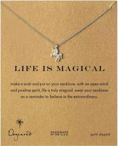 Carte de voeux La Life est magique - avec chaîne de licorne plaquée argent - positivité de carte de voeux