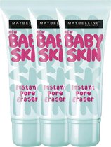 Maybelline Babyskin Pore Eraser Primer - Transparant - 3 stuks - Voordeelverpakking