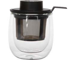 Finum Glas Dw En Filter En Deksel Zwart 130ml