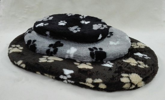 Lovely Nights  kussen Teddy black with 2 color print paw 102cm ovaal