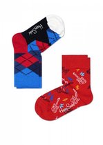 Happy Socks Kids 2-Pack Guitar - Rood - 12-24 maanden