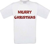 Merry christmas T-shirt maat M wit