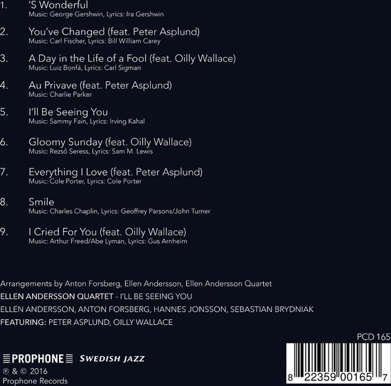 Ellen Andersson Quartet - I'll Be Seeing You (CD), Ellen Andersson