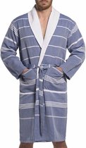 Badstof Hamam Badjas Costa Royal Blue - unisex maat M - dames/heren/unisex - hotelkwaliteit - sauna badjas - luxe badjas - badstof badjas - ochtendjas - duster - dunne badjas - badmantel