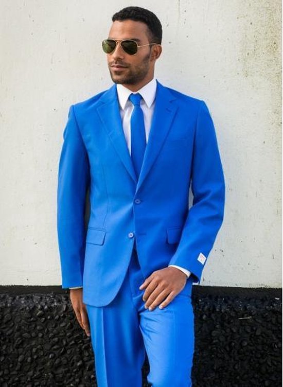 Luxe blauw heren kostuum 52 (xl) | bol.com