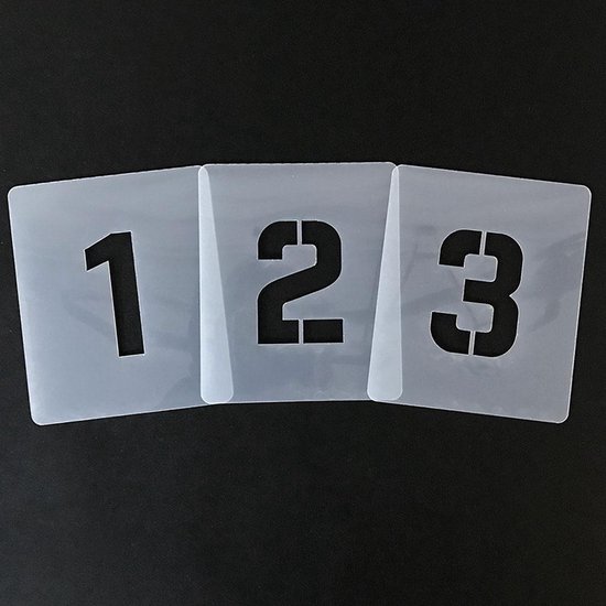 QBIX Cijfersjablonen Set - 11,8 x 14cm - Cijfers & Symbolen - Cijfers zijn 7,2cm hoog - QBIX