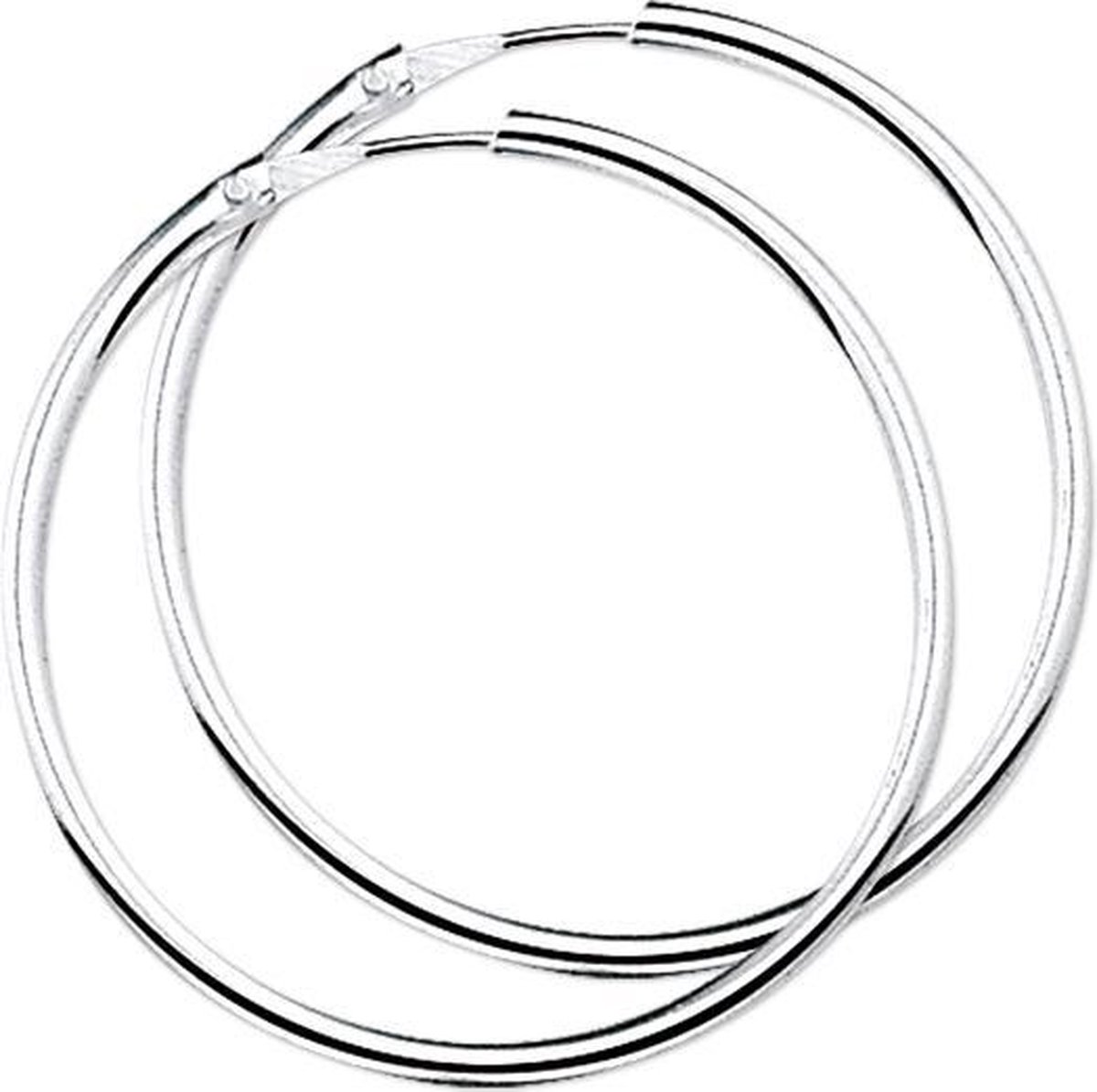 The Jewelry Collection Oorringen Ronde Buis - Zilver