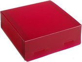 Geschenkdoosje transparant plastic doosjes  15x15x05  cm ROZE (10 stuks)