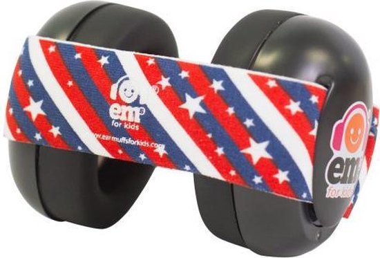 Foto: Em s for kids baby gehoorbescherming kinderen zwart stars n stripes bandje