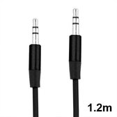 3,5 mm jack koptelefoonkabel voor iPhone / iPad / iPod / MP3, lengte: 1,2 m (zwart)