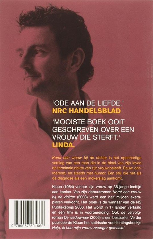 Profiel van een man met donker, krullend haar tegen een rode achtergrond. Tekst: "Ode aan de liefde."