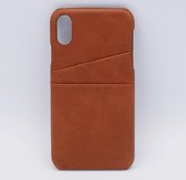 Voor IPhone Xs Max – kunstlederen back cover / wallet bruin