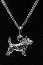 Pendentif collier Cairn terrier en argent - petit