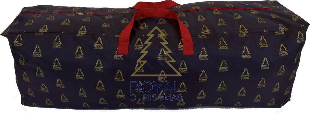 Bol.com Royal Christmas - Kunstkerstboom Opbergtas Deluxe - Blauw - Royal Christmas Logo - 120 cm x 43 cm x 35 cm aanbieding