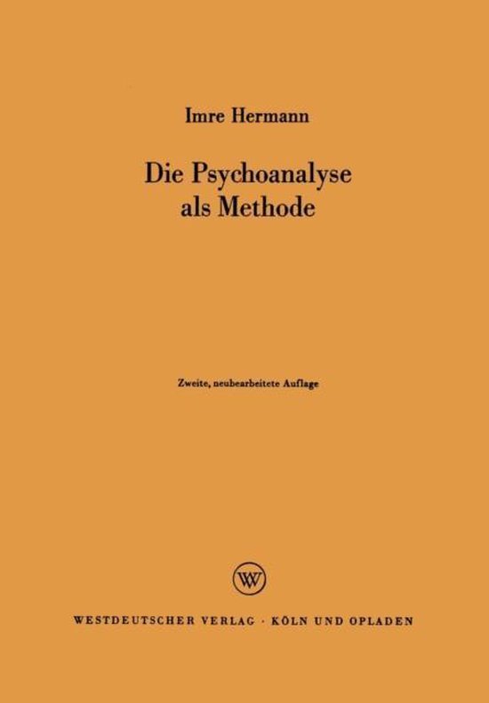 Die Psychoanalyse Als Methode - cover