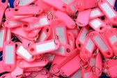 Sleutellabels Neon Roze - 100 stuks
