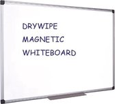 Quantore whiteboard magnetisch - 60 x90 cm - Gelakt staal - Met afleggoot
