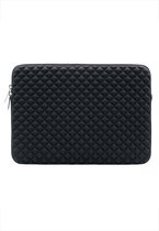 Laptop sleeve tot 15,6 inch met 3D ruitpatroon – Zwart