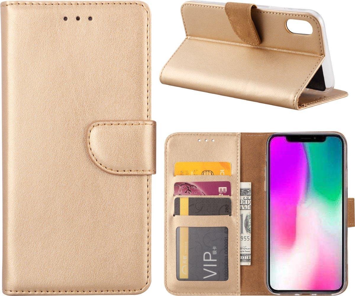 Telefoonhoes Portemonnee hoesje Geschikt voor: iPhone Xs Max - Goud
