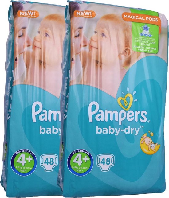 Pampers Baby-Dry maat 4+ (Magical pods/12 uur lang droog) 96 stuks  VOORDEELVERPAKKING | bol.com